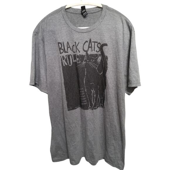 Unisex black cat Gray t-shirt vintage print size extra large Halloween fall vamp - Picture 1 of 5
